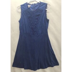 Bongo Sleeveless Faux Suede Crochet Dress Vacation Resort Cruise‎